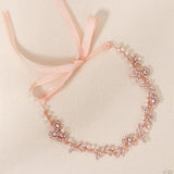 Rose Metal Flower Hairbands Rhinestone Head Jewelry