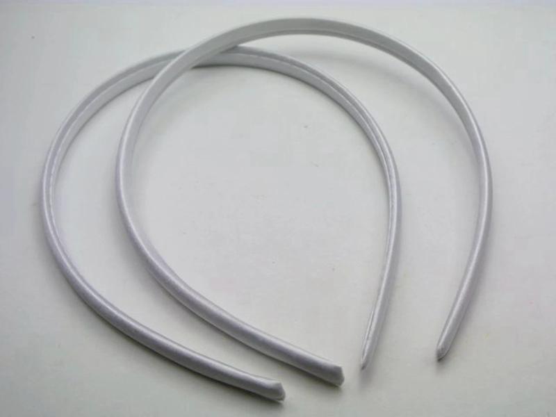 10 Mixed Plastic Headband Covered Satin Hair Band 9mm DIY Craft