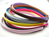 10 Mixed Plastic Headband Covered Satin Hair Band 9mm DIY Craft