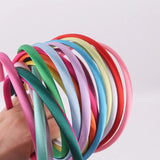 10 Mixed Plastic Headband Covered Satin Hair Band 9mm DIY Craft