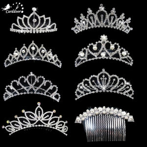 Rhinestone Hair Comb Crown Headdress for Girls