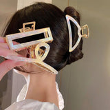 Metal Geometric Hairpin Back Disc Clip Shark Hair Jewelry