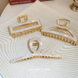 Metal Geometric Hairpin Back Disc Clip Shark Hair Jewelry