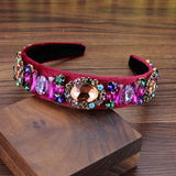 Hot Pink Baroque Crystal Bride Headband for Wedding