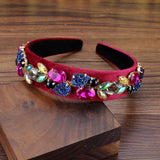 Hot Pink Baroque Crystal Bride Headband for Wedding