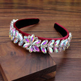 Hot Pink Baroque Crystal Bride Headband for Wedding