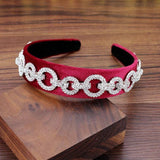 Hot Pink Baroque Crystal Bride Headband for Wedding