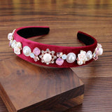 Hot Pink Baroque Crystal Bride Headband for Wedding