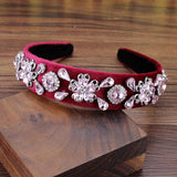 Hot Pink Baroque Crystal Bride Headband for Wedding