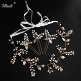 Rhinestone Pearls Leaves Flowers Hair Vine Wedding Hair Accessories
