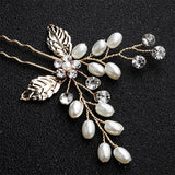 Rhinestone Pearls Leaves Flowers Hair Vine Wedding Hair Accessories