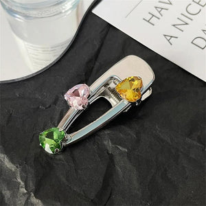 Zircon Bow Hairpin Metal Duckbill Clip Hair Accessories