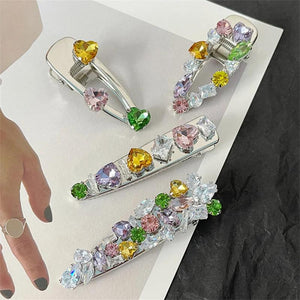 Zircon Bow Hairpin Metal Duckbill Clip Hair Accessories
