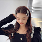 Zircon Bow Hairpin Metal Duckbill Clip Hair Accessories