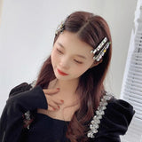 Zircon Bow Hairpin Metal Duckbill Clip Hair Accessories