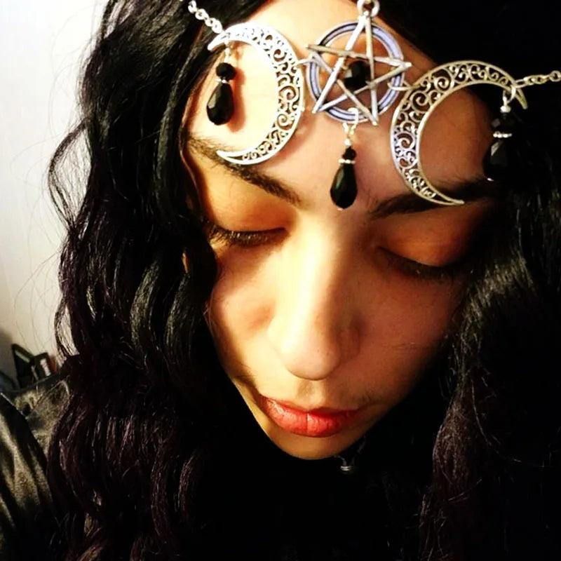 Vintage Moon Head Chain for Women - Gothic Headband