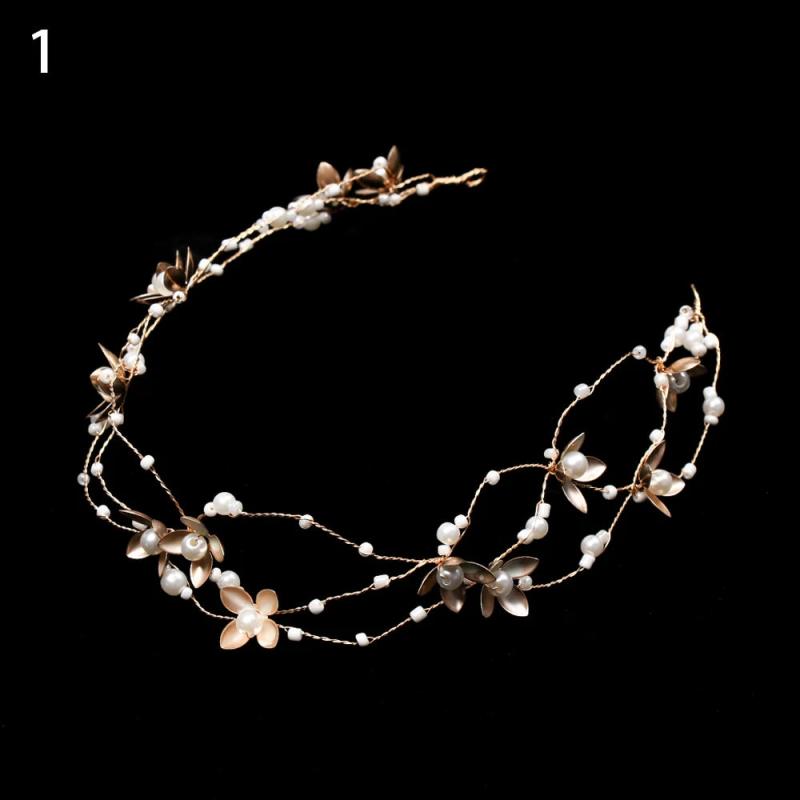 Crystal Pearl Headband Flower Headpiece Bridal Hair Accessories
