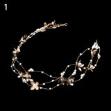 Crystal Pearl Headband Flower Headpiece Bridal Hair Accessories