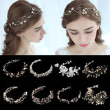 Crystal Pearl Headband Flower Headpiece Bridal Hair Accessories