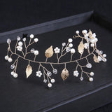 Crystal Pearl Headband Flower Headpiece Bridal Hair Accessories