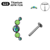 Green Zircon 16G Titanium Piercing Stud Earrings for Women