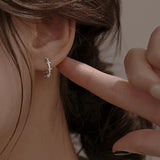 Gothic Silver Thorns Hoops Earrings for Party