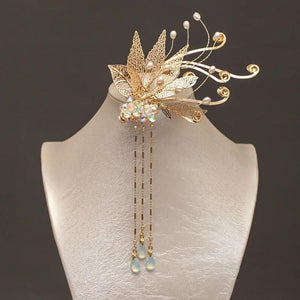 Metal Tassel Hairpins Clips Chinese Wedding Bride Hair Jewelry