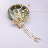 Metal Tassel Hairpins Clips Chinese Wedding Bride Hair Jewelry