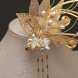 Metal Tassel Hairpins Clips Chinese Wedding Bride Hair Jewelry