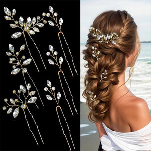 6pc Bridal Wedding Hair Accessories Rhinestone Hair Pins for Women Hairpins