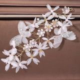 Bridal Butterfly Hairpins & Plume Earrings Set