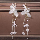 Bridal Butterfly Hairpins & Plume Earrings Set