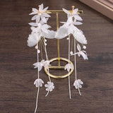 Bridal Butterfly Hairpins & Plume Earrings Set