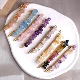 Natural Crystal Gravel Hair Clips Retro Beaded Hair Clips Punk Boho Jewelry