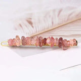 Natural Crystal Gravel Hair Clips Retro Beaded Hair Clips Punk Boho Jewelry