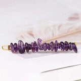 Natural Crystal Gravel Hair Clips Retro Beaded Hair Clips Punk Boho Jewelry