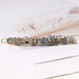 Natural Crystal Gravel Hair Clips Retro Beaded Hair Clips Punk Boho Jewelry