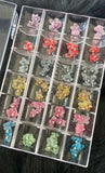 3D Acrylic Flower Nail Charms 24 Ornaments Box