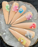 3D Acrylic Flower Nail Charms 24 Ornaments Box