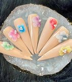 3D Acrylic Flower Nail Charms 24 Ornaments Box