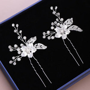 Wedding Crystal Pearl Hair pins Bridal Hair Accessories Women Hair Clip