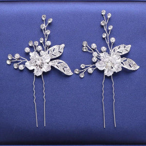 Wedding Crystal Pearl Hair pins Bridal Hair Accessories Women Hair Clip