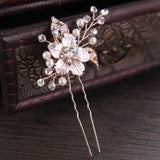 Wedding Crystal Pearl Hair pins Bridal Hair Accessories Women Hair Clip