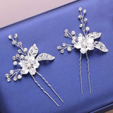 Wedding Crystal Pearl Hair pins Bridal Hair Accessories Women Hair Clip