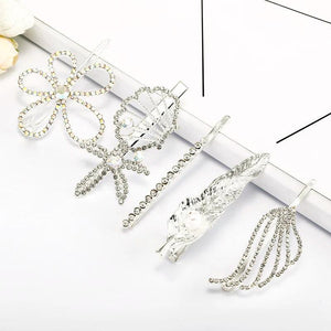 Flash Rhinestone Hairpins Star Fish Leaves Hair Clip Headwear Jewelry