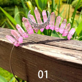 Crystal Crown Tiara Multicolored Quartz Crystal Moon Headband