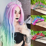 Crystal Crown Tiara Multicolored Quartz Crystal Moon Headband