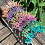 Crystal Crown Tiara Multicolored Quartz Crystal Moon Headband