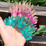 Crystal Crown Tiara Multicolored Quartz Crystal Moon Headband