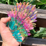 Crystal Crown Tiara Multicolored Quartz Crystal Moon Headband